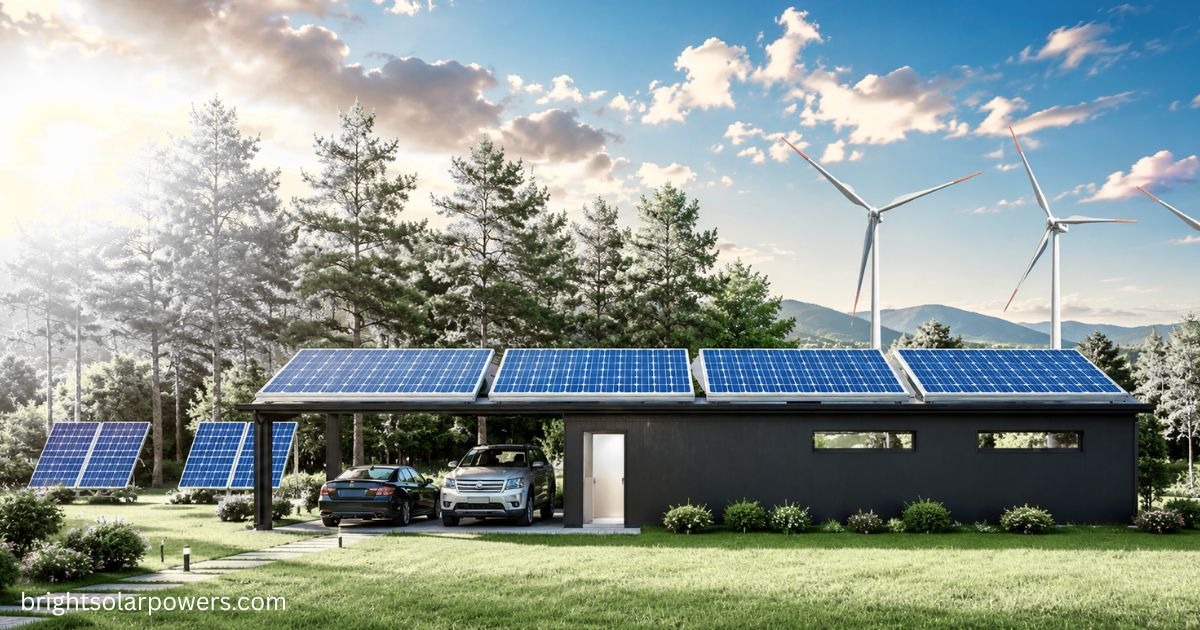 Hybrid solar inverter system with rooftop solar panels for efficient home renewable energy