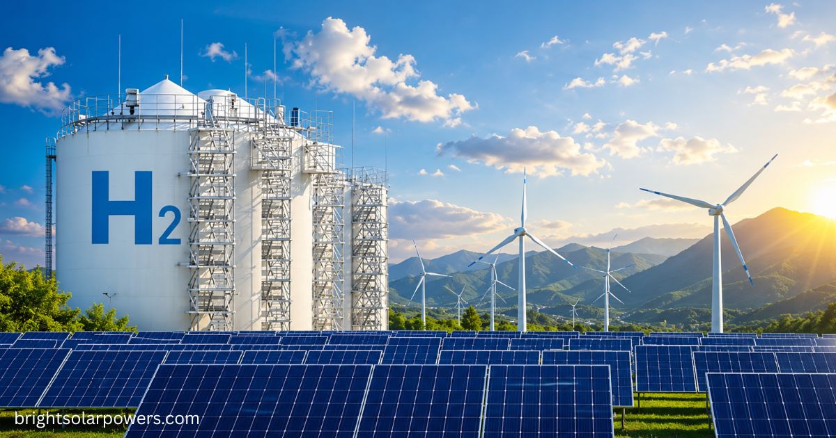 Hydrogen solar panels with renewable energy storage and clean hydrogen power system