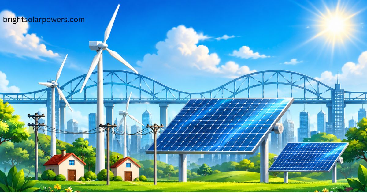 On-grid solar system with grid-connected solar panels supplying clean electricity to homes and supporting sustainable energy generation.