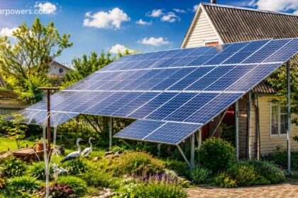 Real solar rooftop installation powering a residential home with high-efficiency solar panels.