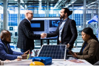 Team meeting at a leading solar energy company in India discussing innovative solar panel solutions and renewable energy projects.