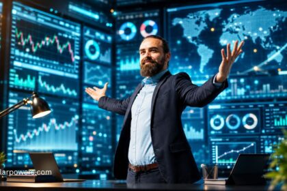 Waaree Energies IPO growth analysis dashboard showing stock market performance charts, financial data insights, and investment trends.