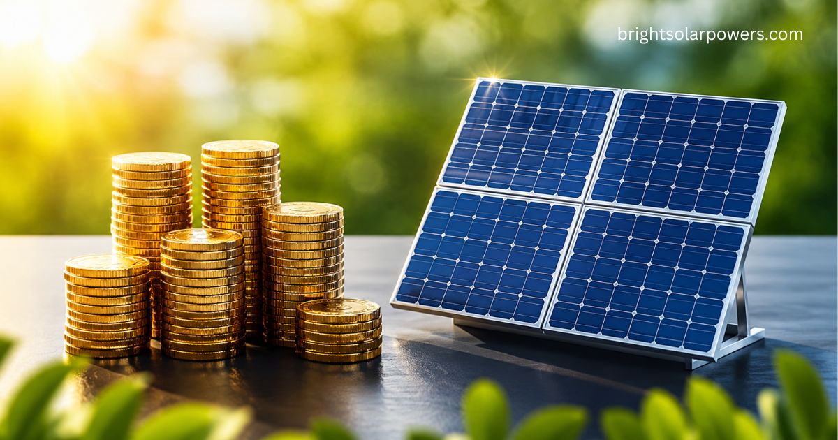 1 megawatt solar power plant cost with solar panels and investment illustration.