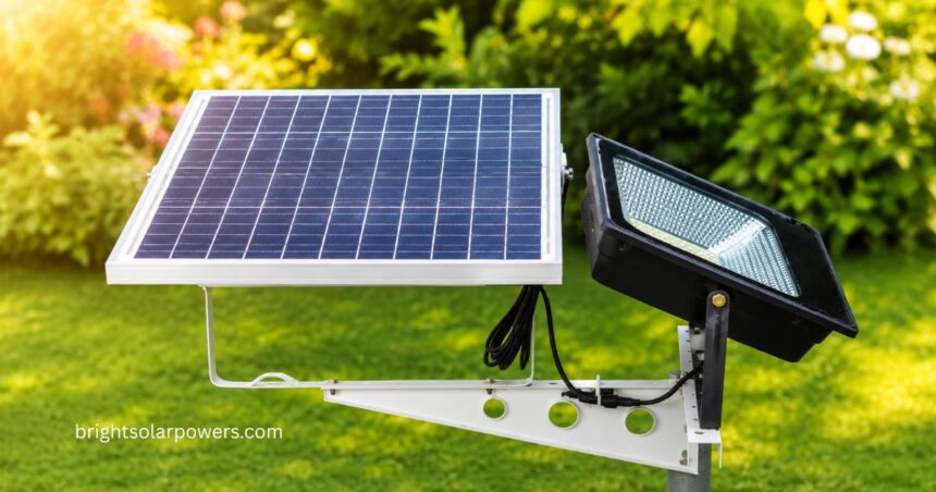 200 watt solar panel powering an outdoor LED light for efficient energy use.