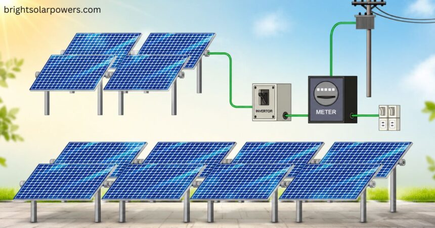3kW solar panel unit generation system with solar panels, inverter, and electric meter for clean renewable energy.