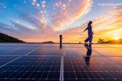 Arise Solar rooftop solar panels generating clean renewable energy at sunset.