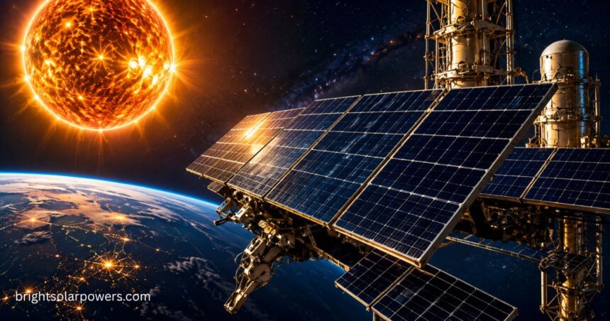 Aureus solar panel system generating clean renewable energy under bright sunlight.