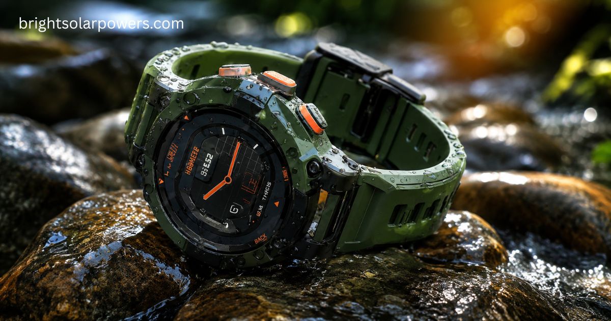 Casio solar watch with durable waterproof design for outdoor adventures.