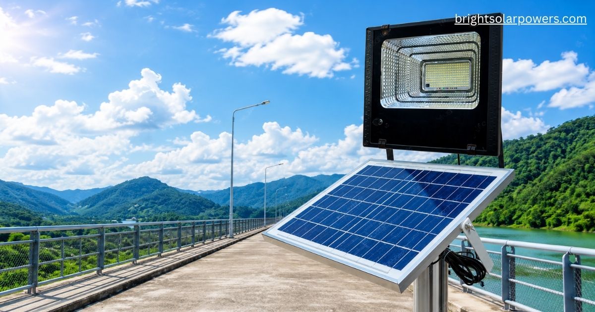 HJT solar panel powering an outdoor solar LED light for efficient and sustainable renewable energy.