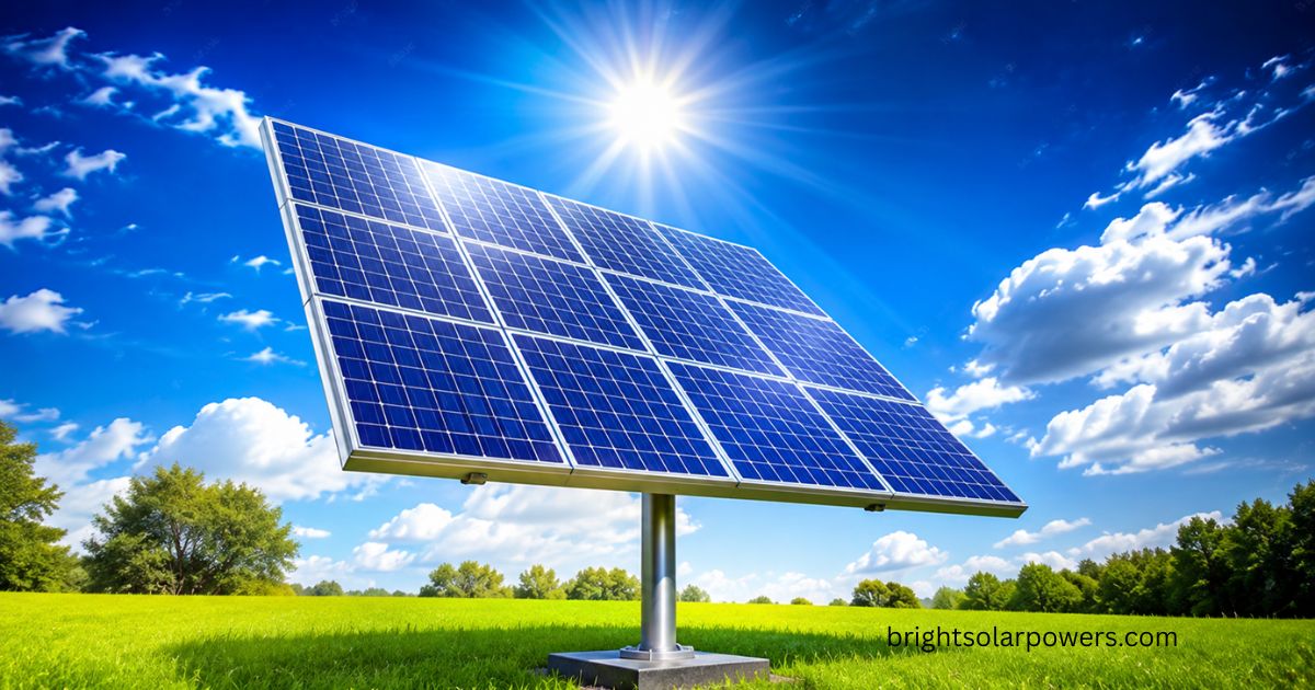 REIL solar panel installed in an open field generating clean renewable energy.