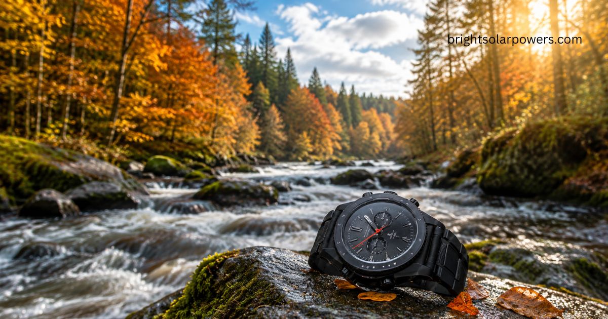 Seiko solar watch with a sleek black design for reliable outdoor and everyday wear.