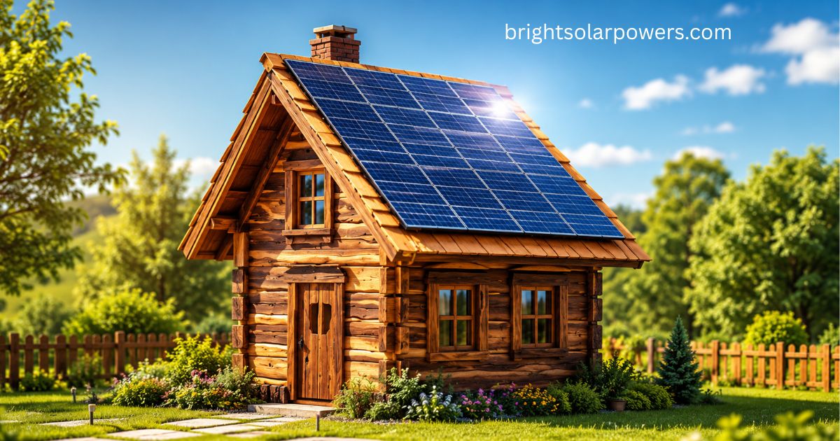 Small solar panel installed on a house roof for clean and efficient home energy.