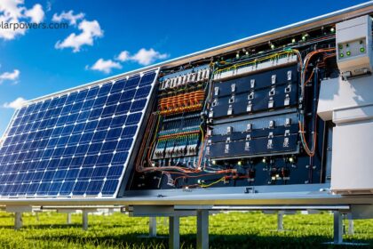 Solar charge controller integrated with solar panel system for efficient battery charging and renewable energy management.