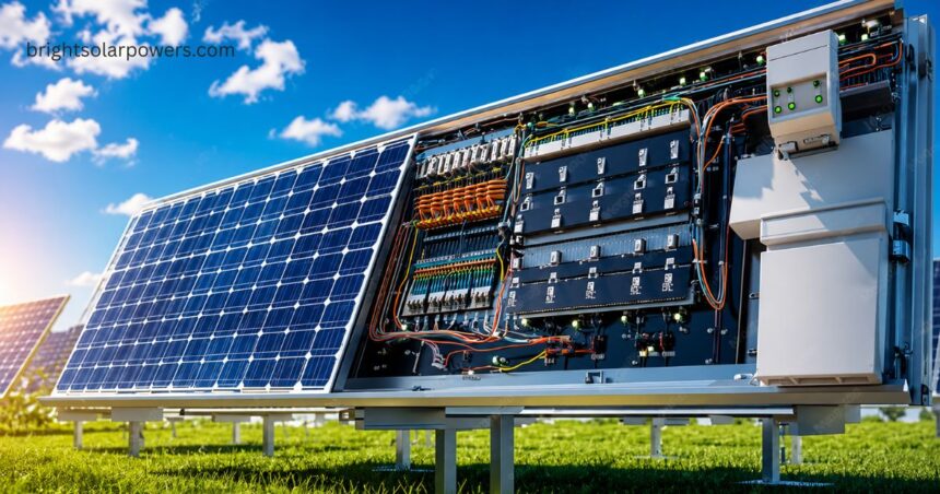 Solar charge controller integrated with solar panel system for efficient battery charging and renewable energy management.