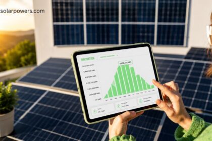 Solar constant value displayed on a solar energy monitoring dashboard with rooftop solar panels.