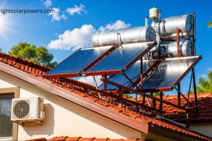 Solar furnace mirror system installed on a residential rooftop.