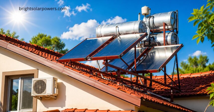 Solar furnace mirror system installed on a residential rooftop.