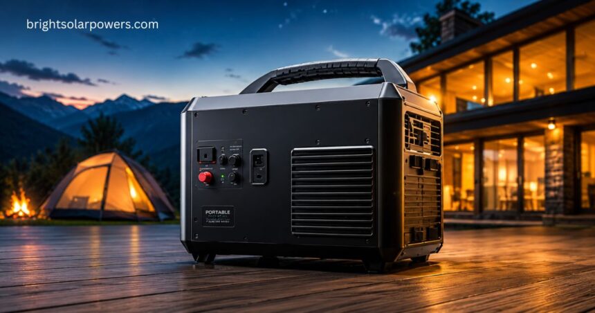 Portable solar generator for home backup, camping, and outdoor power solutions.