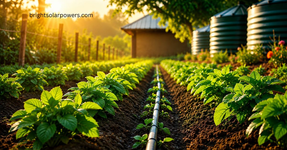 Solar irrigation system with drip irrigation supporting efficient and sustainable farming.