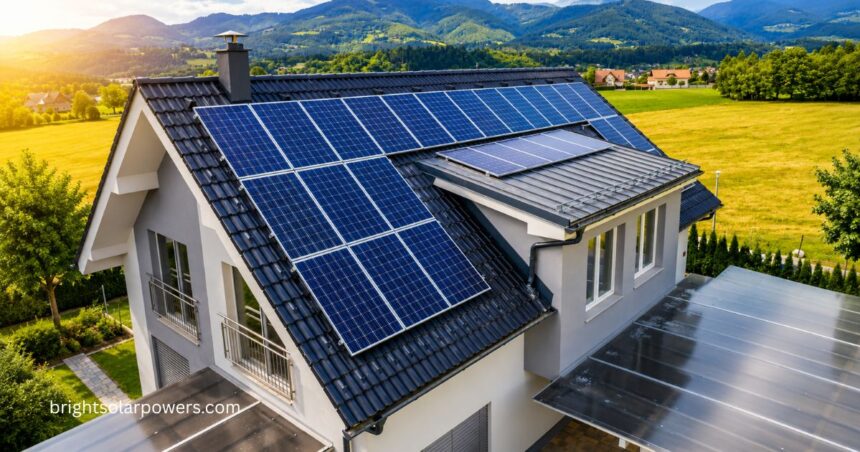 Solar panels for home cost with rooftop residential solar energy system.