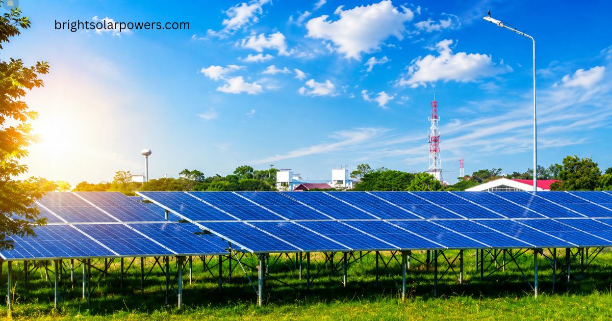 Solar power plant in Gujarat with large-scale photovoltaic panels.