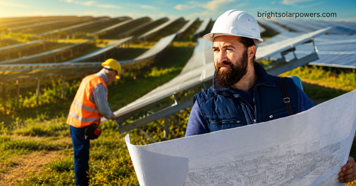 Engineers developing a solar tracker project to improve solar panel efficiency and energy output.