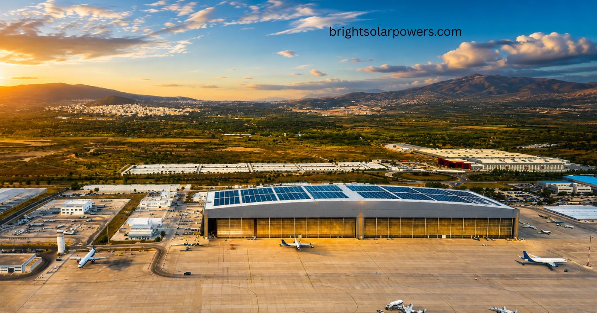 Cochin International Airport solar power plant with rooftop solar panels.