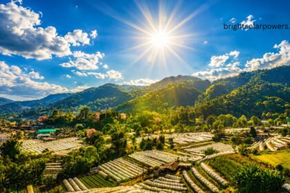 Indian solar year showing abundant sunlight over a green agricultural landscape.