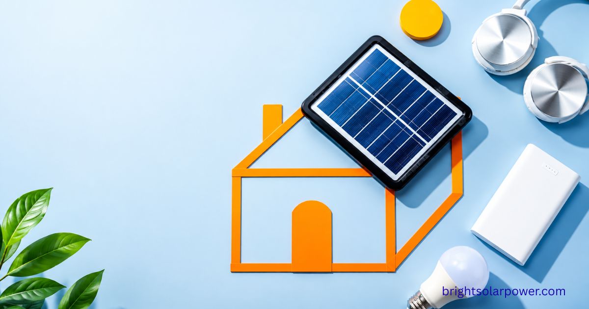 Solar light with battery for home and compact solar panel system.