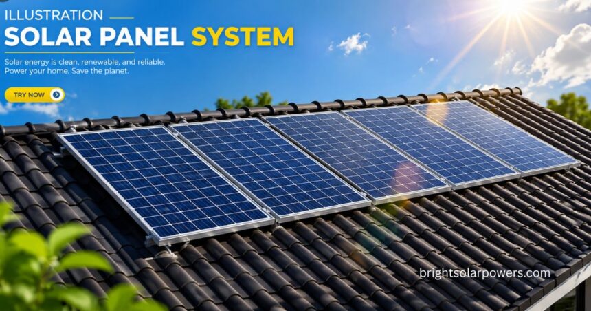 Solar rooftop system with panels installed on a residential roof.