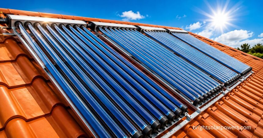 Solar water heater 100 LTR price with rooftop solar heating tubes.
