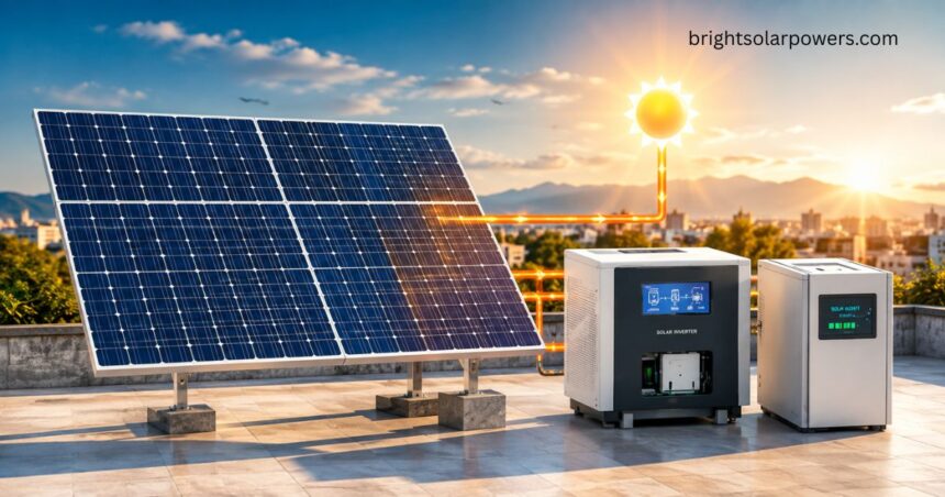 Surya Solar panels generating clean solar energy with inverter system.