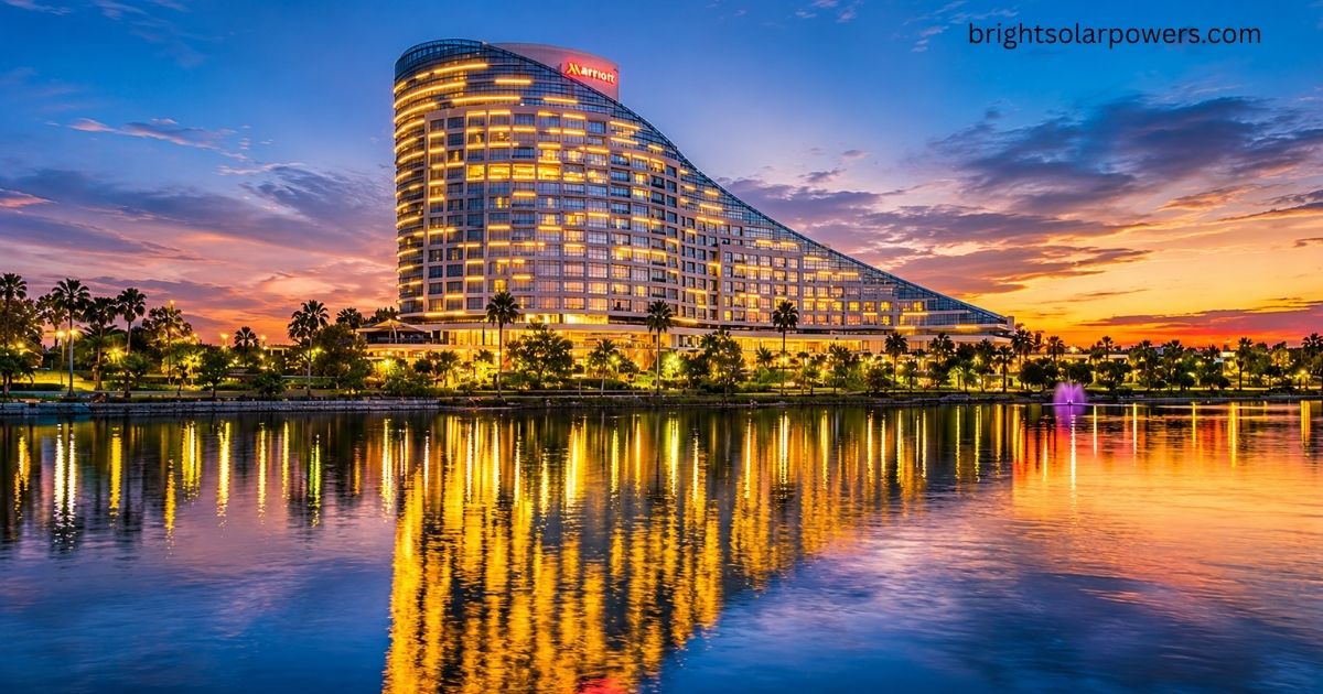 Sushma Valencia Marriott hotel waterfront at sunset