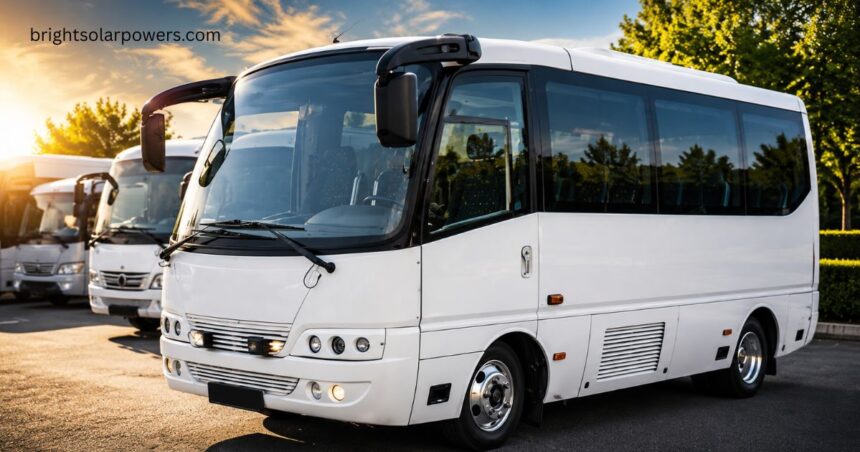 Toyota Coaster bus showcasing its price in India.
