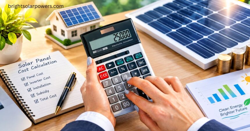 1 solar panel cost calculation with installation and subsidy details.