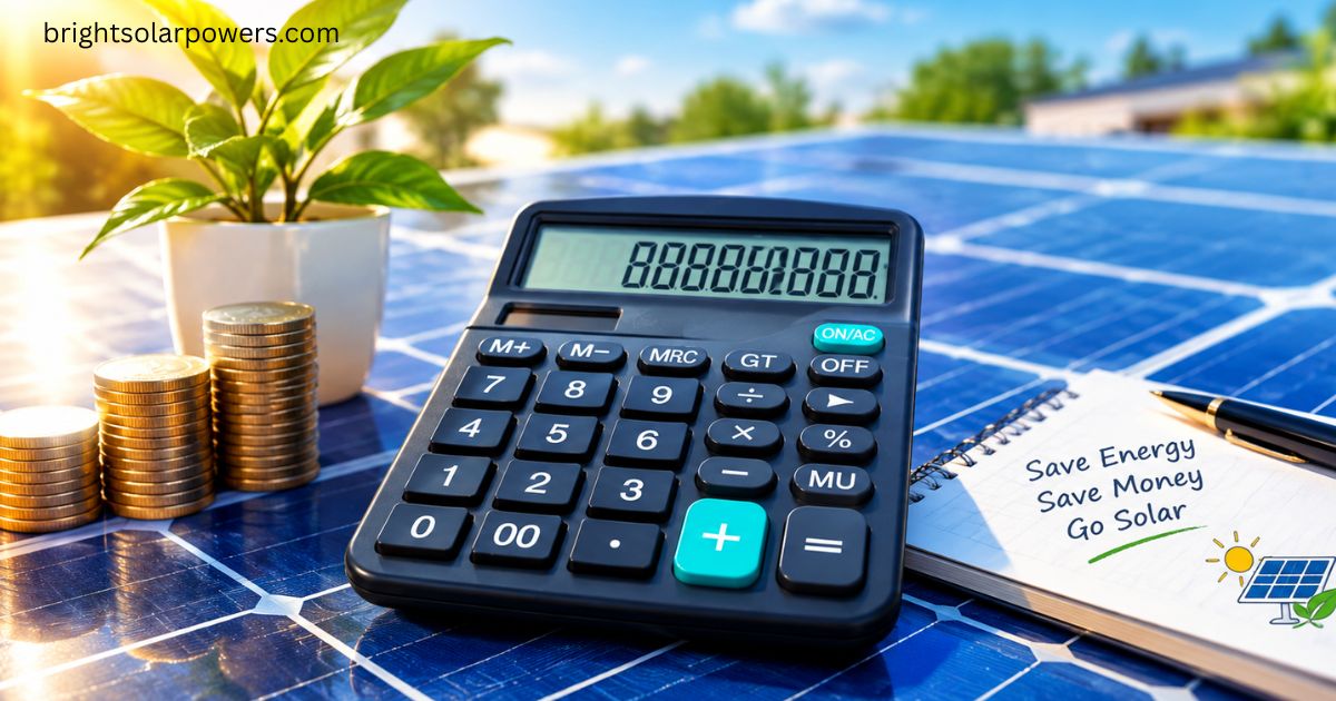1 solar panel cost calculation showing savings and solar energy investment.
