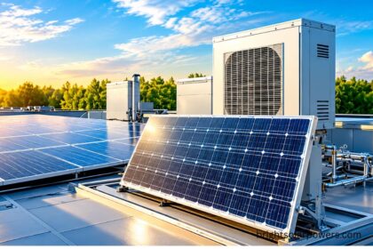 Solar AC system with rooftop solar panels for energy-efficient cooling