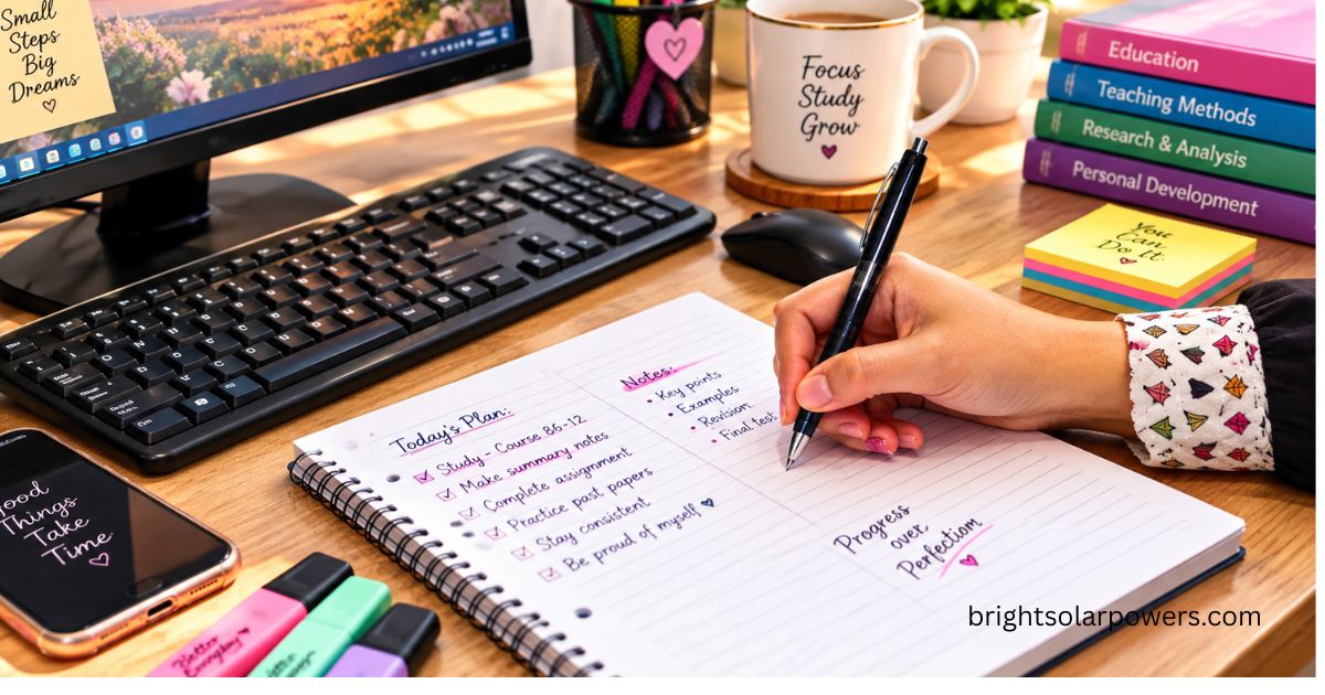 How to cite MLA in-text: student writing notes at a study desk.