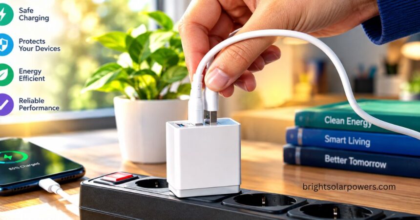 Lithium battery charger for safe and efficient charging.