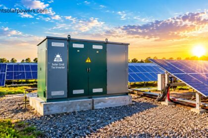 Lithium solar batteries for renewable energy storage in a solar power system.
