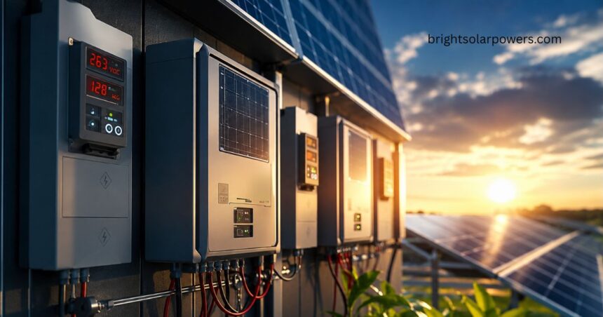 MPPT solar inverter installed in a solar power system, optimizing energy conversion and maximizing solar panel efficiency.