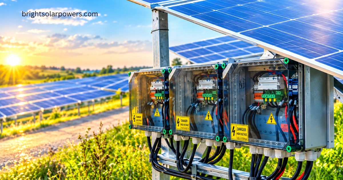 Solar grid tie inverter system installed with solar panels for efficient power generation.