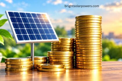 Solar panel with gold coins illustrating solar panel GST rate.