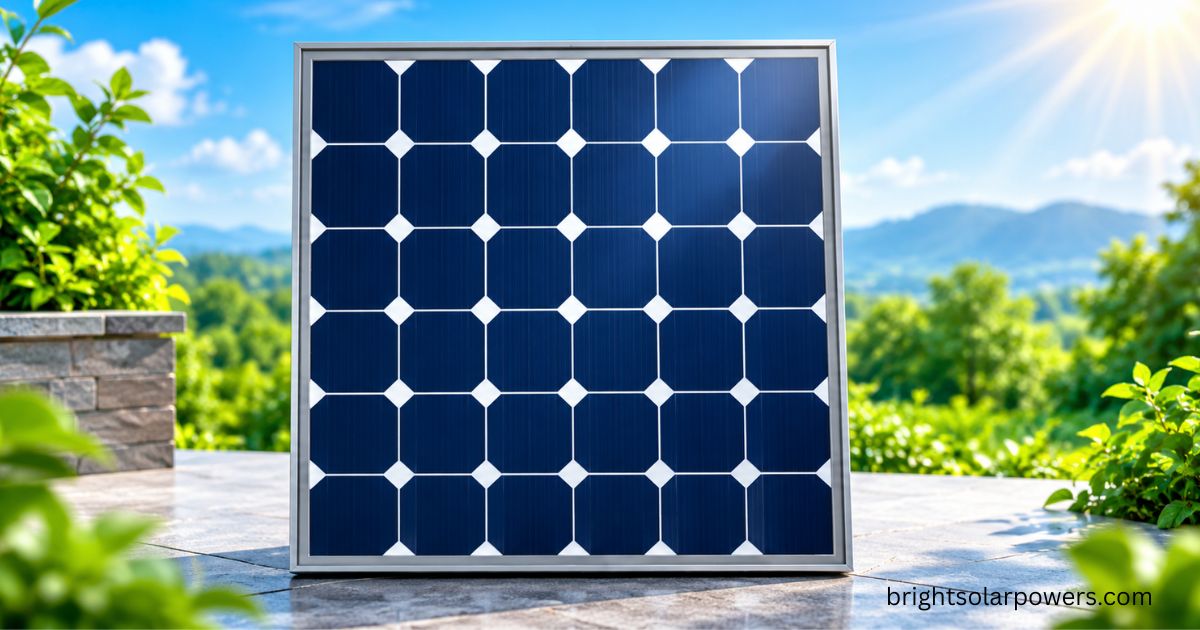 Solar panel size for efficient outdoor solar energy generation.