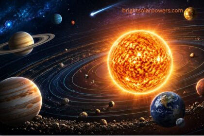 Realistic solar system image showing the Sun, planets, orbits, and space.
