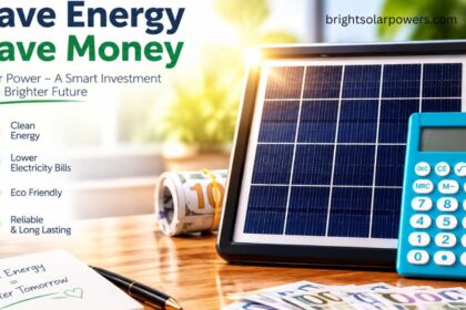Subsidy on solar panels with solar energy savings and cost calculator concept.