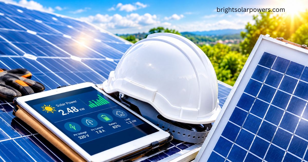 TopCon solar panel technology with solar power monitoring.