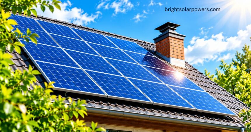 Solar heater images showing rooftop solar panels mounted on a house for clean energy.