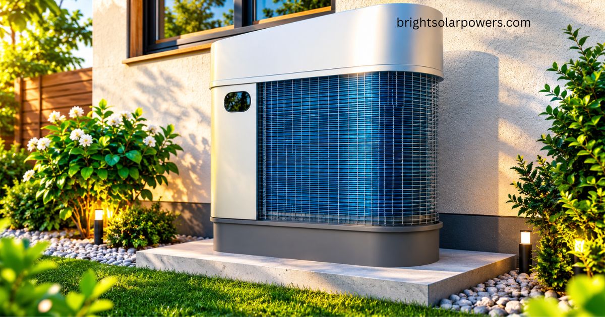 Solar heater images showing an outdoor solar-powered heating unit installed beside a home.