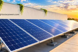 Solar module mounting structure for rooftop solar panels.
